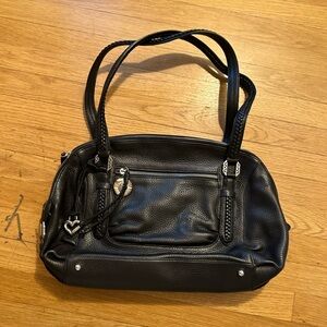 Brighton Black Leather Satchel
